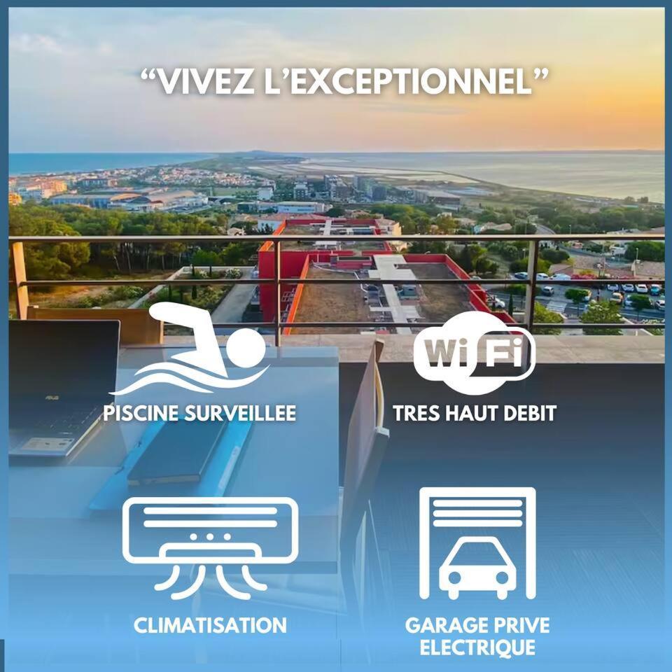 Appartamento Luxueux T3 Piscine Et Vue Somptueuse Sète Esterno foto