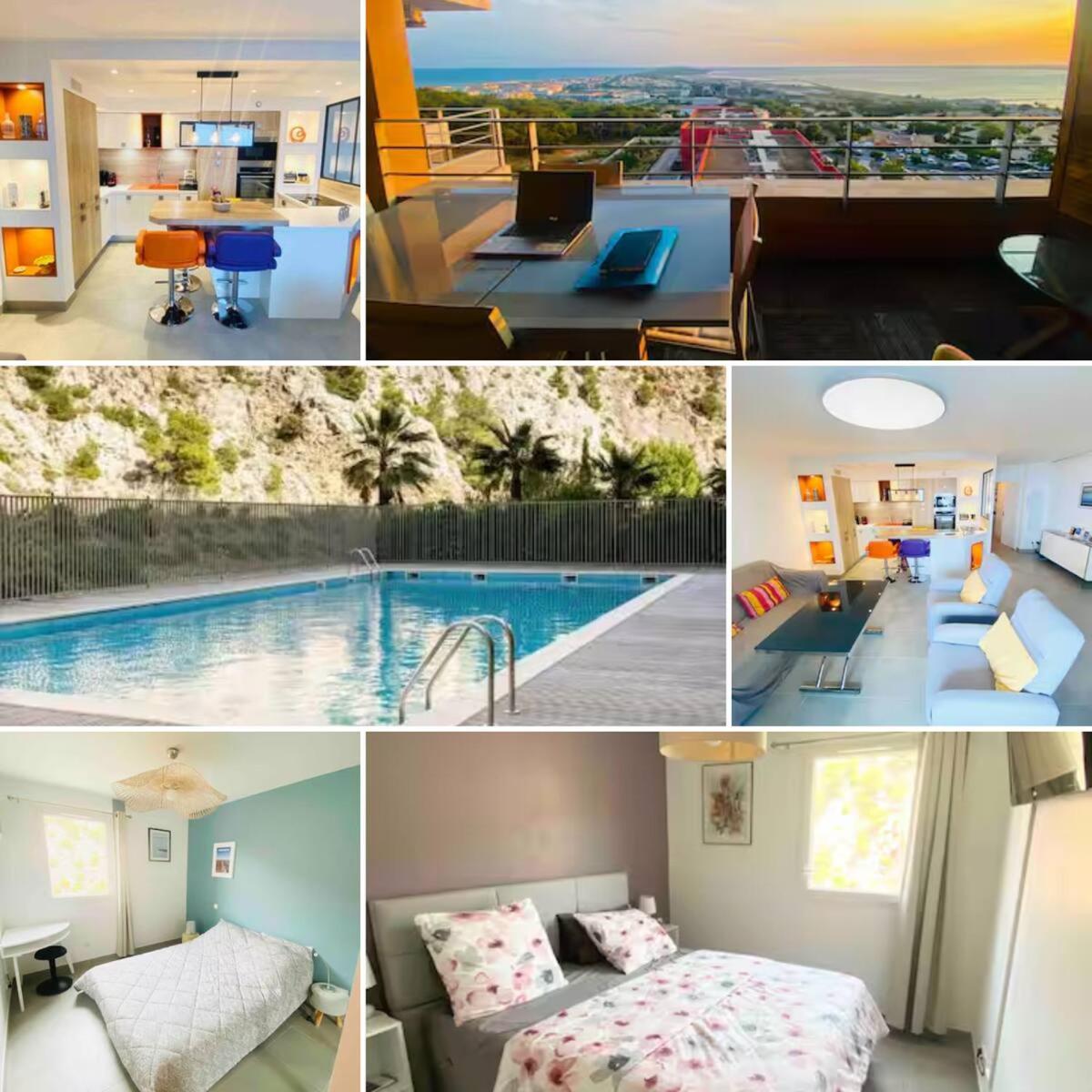 Appartamento Luxueux T3 Piscine Et Vue Somptueuse Sète Esterno foto